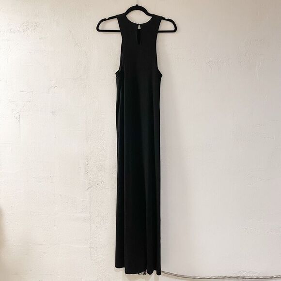 Allsaints Kura Racer Neck Maxi Dress in Black Size 8 - Picture 3 of 7